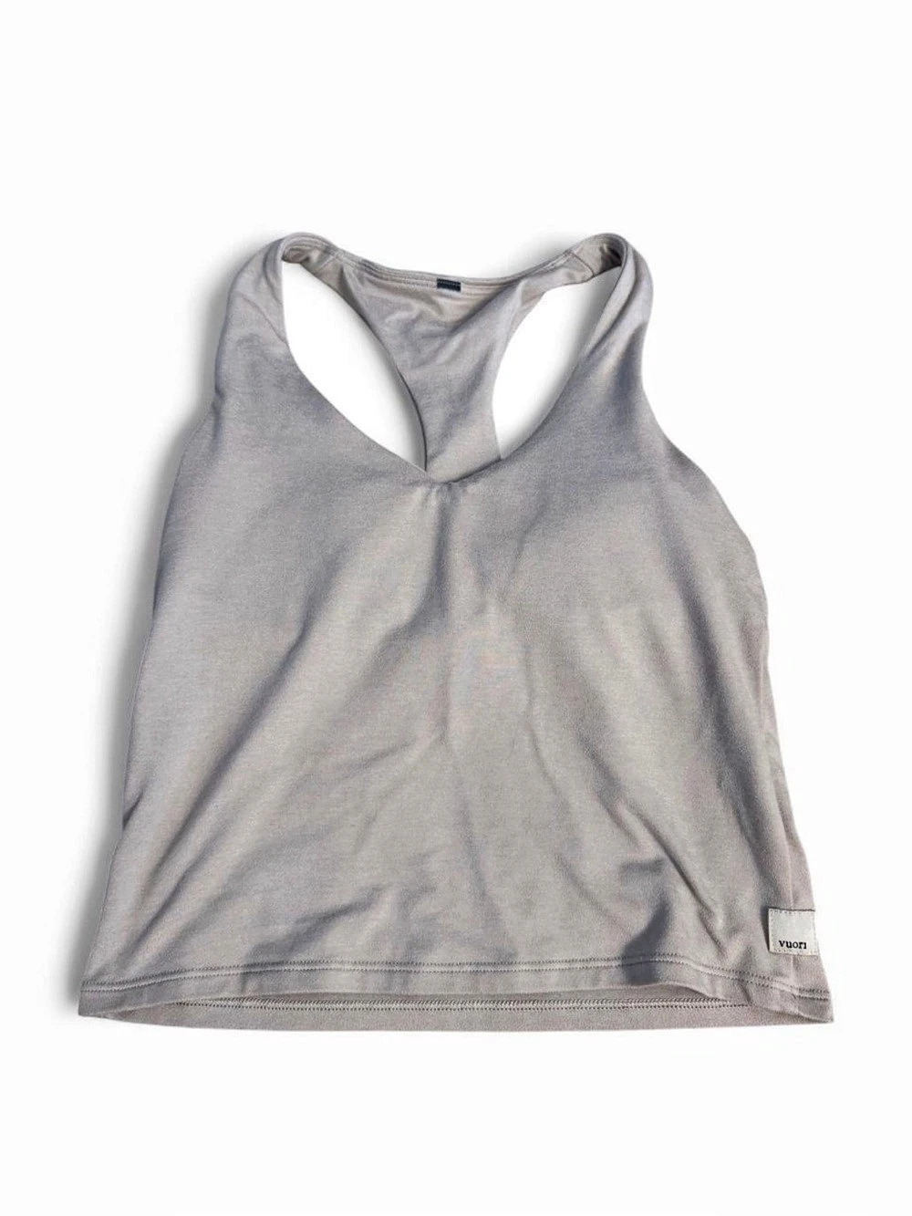Vuori cream beige Racerback Cropped Bra Athletic Tank Top S